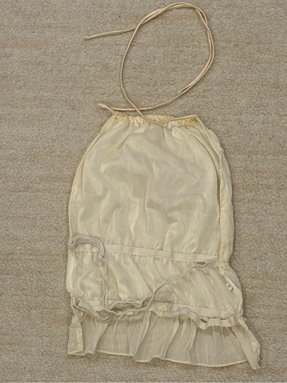 Sheer Cream Ruffled Halter Top - Picture 2 of 2